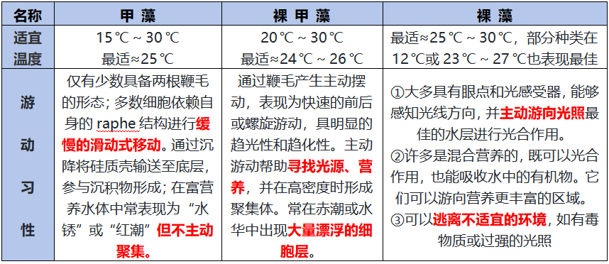 识别裸藻、甲藻与裸甲藻
